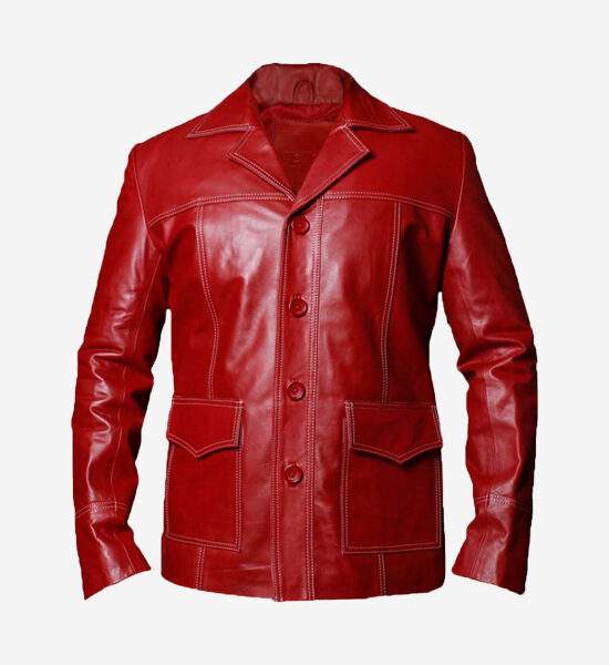 Fight Club Tyler Durden Red Leather Jacket | The Celeb Jackets