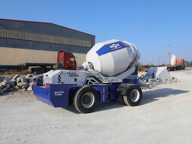 self-loading mixer on site