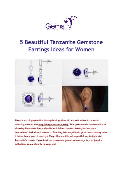 Tanzanite Gemstone Earrings Ideas for Women
