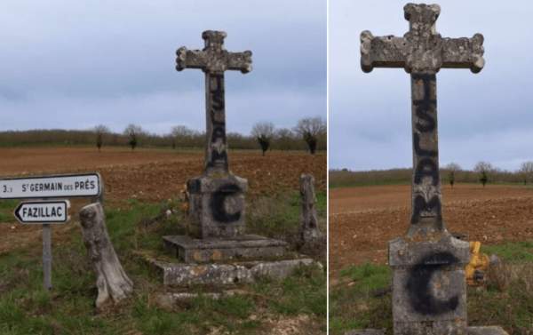 France: A Calvary in the Dordogne was defaced with the inscription “Islam” and a crescent moon – Allah's Willing Executioners