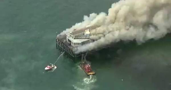 Massive Fire Consumes Oceanside Pier in San Diego