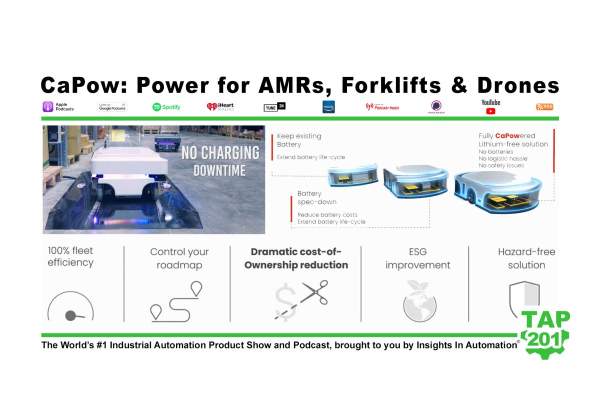 No Charging Downtime for AMRs, Forklifts, and Drones using Capacitive Power from CaPow (P201) | The Automation Blog