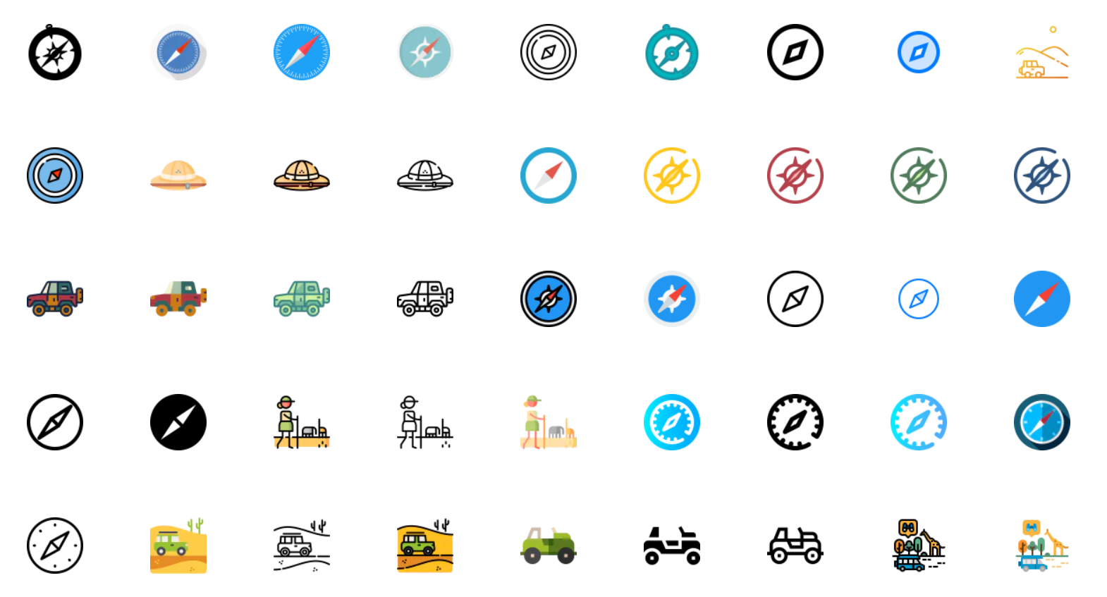 safari icons