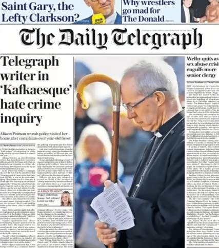 They’re the GESTAPO!’ British Police launch ‘Kafkaesque’ investigation into Telegraph writer’s tweet – Allah's Willing Executioners