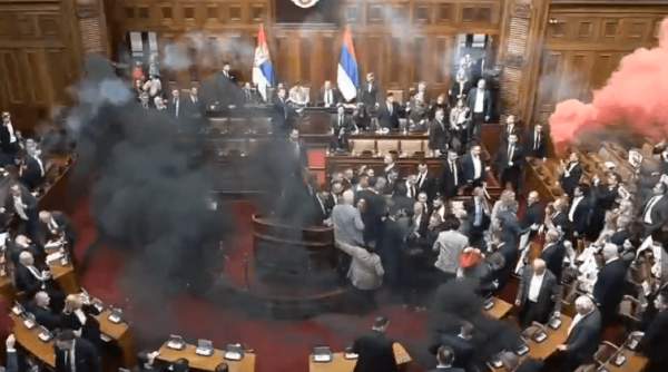 Leftist Forces Unleash Total Chaos in Belgrade’s National Assembly – Allah's Willing Executioners